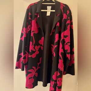 Stunning Susan Graver Jacket. Pink/black size 2X EXC condition!